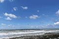 photo de la plage vue de la digue